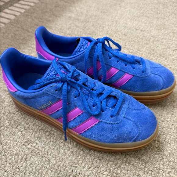 Adidas Gazelle Blue with Purple Stripes - Picture 1 of 6